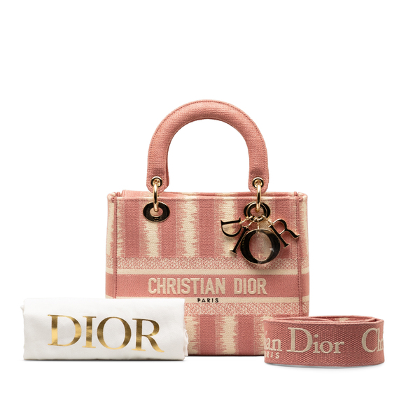 Pre-Loved Dior Medium Embroidered Canvas D Stripes Lady D Lite - Picture 10 of 10